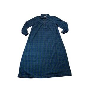 Green Blue Flannel Pajamas Collar